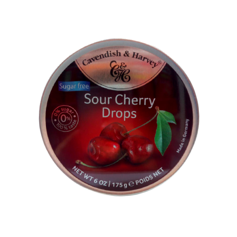 DULCES CAVENDISH & HARVEY SOUR CHERRY DROPS SUGAR FREE 175 GR