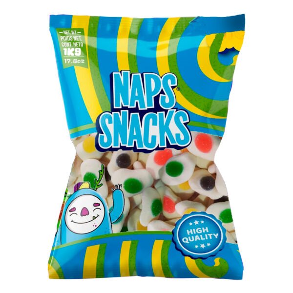 GOMAS NAPS HUEVOS FRITOS PEQUENOS COLORES AZUCARADOS X1KG
