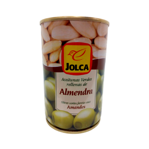 ACEITUNAS VERDES RELLENAS DE ALMENDRA JOLCA X 300GRS