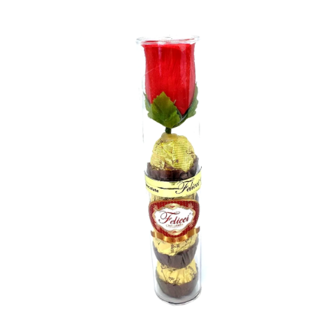 CHOCOLATE FELICCI FLOR TUBO DORADO X 4 UNDS