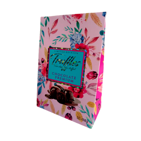 TRUFAS EDICIÒN LIMITADA CHOCOLATE RELLENO CON ALMENDRA Y CHOCOLATE BLANCO 88 GRS