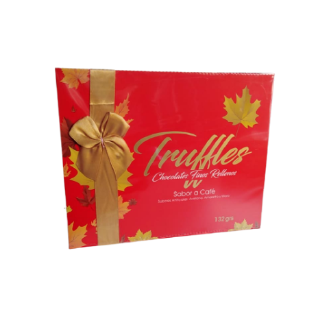 TRUFAS, CHOCOLATE RELLENO CON SABOR A CAFÉ  132 GRS