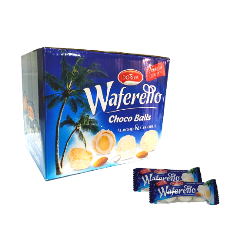CHOCOLATE DORIVA WAFERELLO  ALMOND & COCONUT X 16 UND