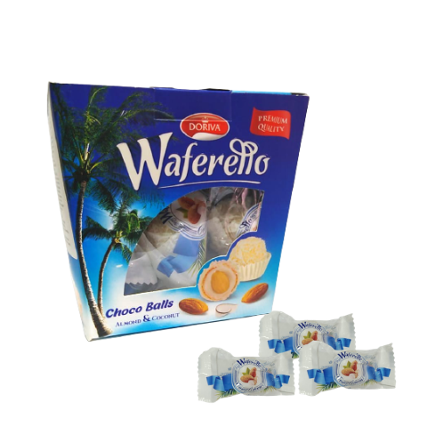 CHOCOLATE DORIVA WAFERELLO  ALMOND & COCONUT X 18 UND