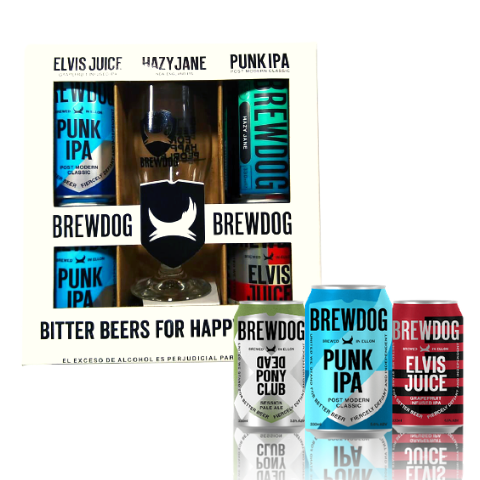 CERVEZA  BREWDOG X 4 UND 330 ML C/U + COPA