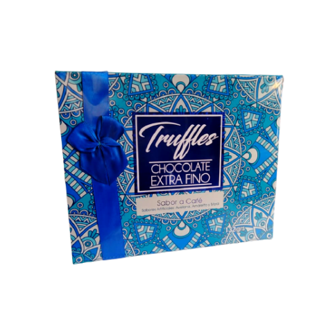 TRUFAS, CHOCOLATE RELLENO CON SABOR A CAFÉ  132 GRS