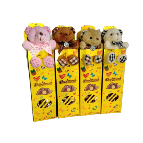 ESTUCHE CARIÑOSITO, CHOCOLATE RELLENO CON ALMENDRA Y CHOCOLATE BLANCO 66 GRS C/U