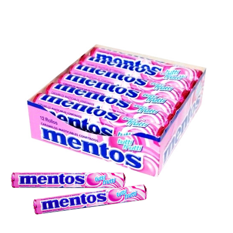 MENTOS BARRA TUTTI FRUTTI X 12 UND