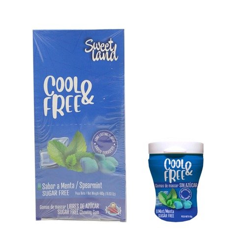 CHICLE COOL & FREE SPEARMINT X 8 UND (480gr c/u)
