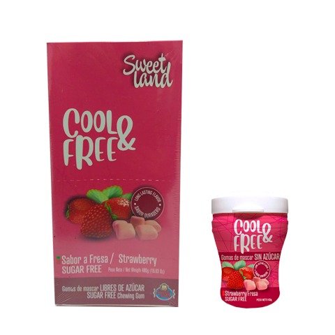 CHICLE COOL & FREE STRAWBERRY X 8 UND (480gr c/u)
