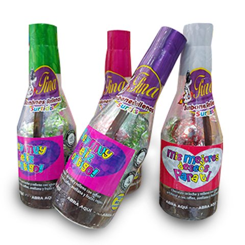 BOTELLITA TINA BOMBONES X8 UND