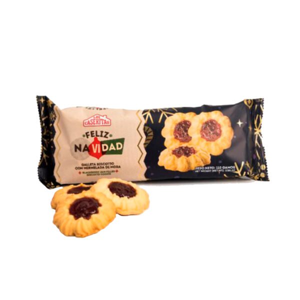 LAS CASERITAS GALLETA MERMELADA DE MORA BOLSA RECT 110GR