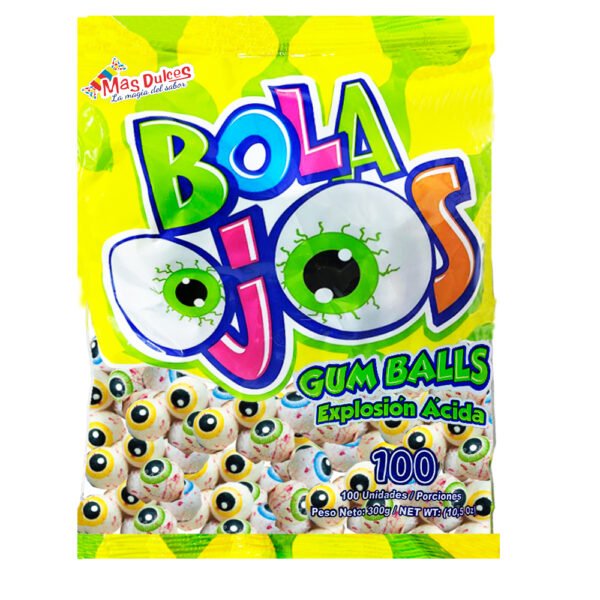BOLA OJOS CHICLE ACIDO X100 UND