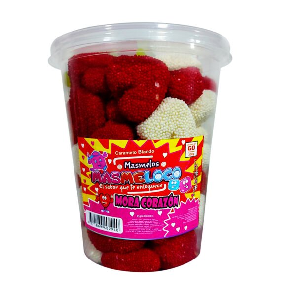 MASMELO TARRO MORA CORAZON ROJO X60 UND