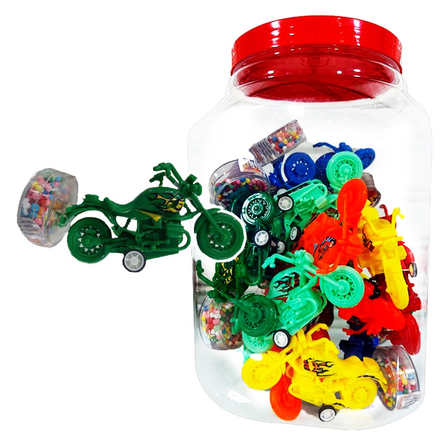 CANDY JAR TOY MOTOS X18
