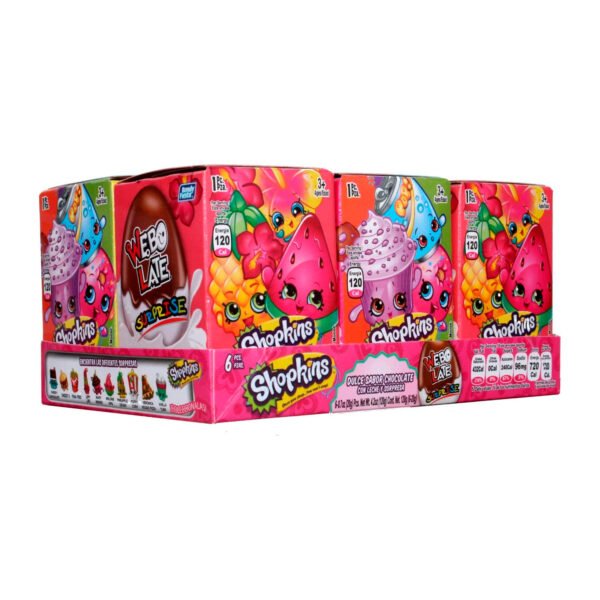 HUEVOS DE CHOCOLATE SHOPKINS X12 UND