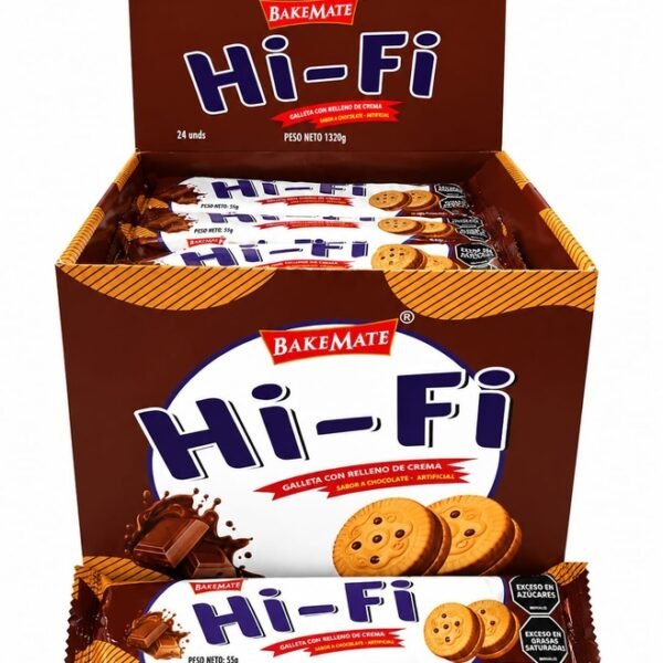 GALLETA HI-FI SABOR CHOCOLATE X 8 DIS X 24