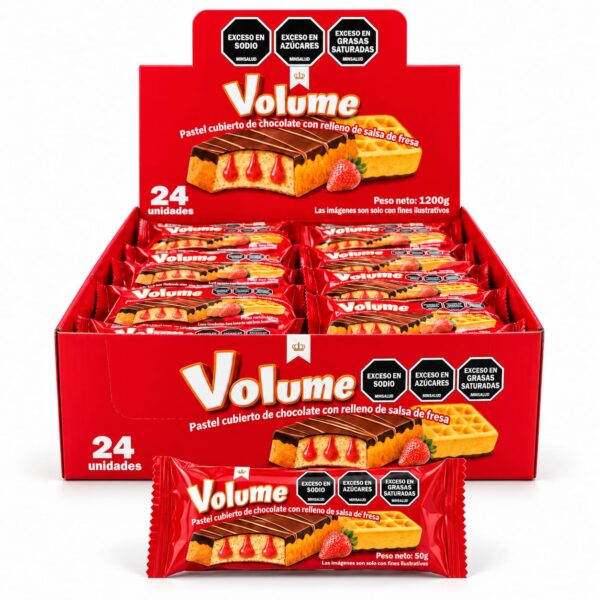 TORTA VOLUME SABOR FRESA X 24 UNI