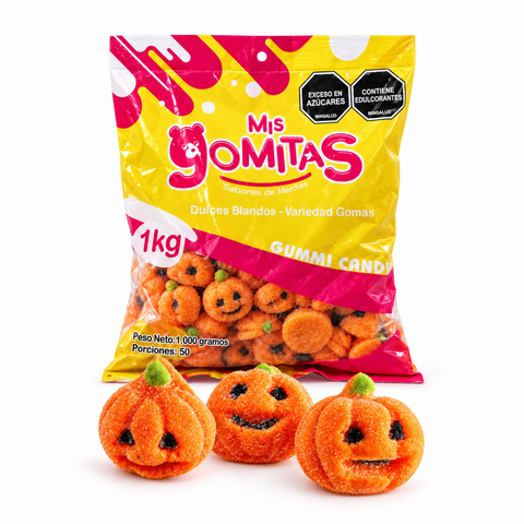 GOMITAS EN FORMA DE CALABAZA X 1000 GR / 71 UNID APROX