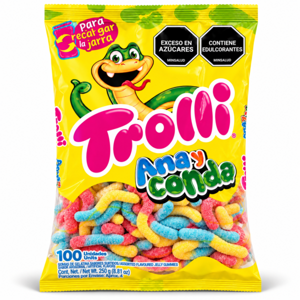 GOMITAS  GUSANOS ANA Y CONDA TROLLI X 100 UNIDADES