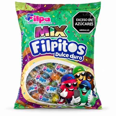DULCE FILPITOS MIX 1250 GR X 500 UNIDADES