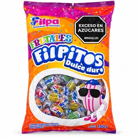 DULCES FRUTALES FILPITOS  750 GR X 300 UNIDADES